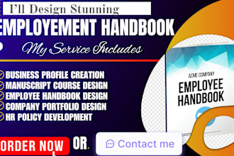 design employee handbook, business profile, company portfolio, HR policy