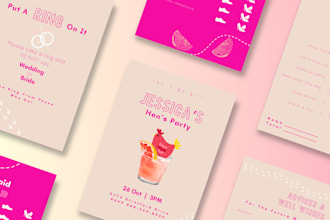 design custom bridal shower invitations, games, and signage