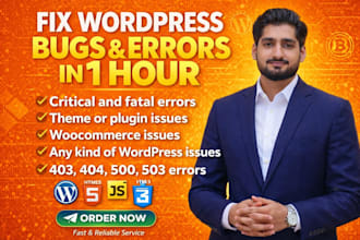fix wordpress issues, fix wordpress errors, bugs, fix wordpress website
