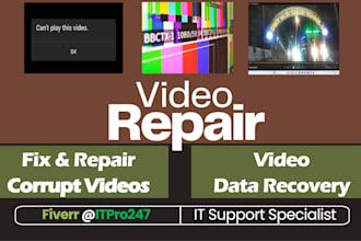 repair corrupted video file of any format mp4 mov rsv dat mdt mxf mkv avi