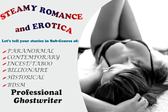 ghostwrite stunning romance erotica love and bdsm novel or story