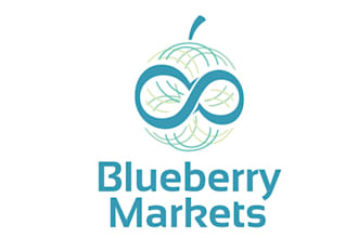 design good looking blueberry markets logo