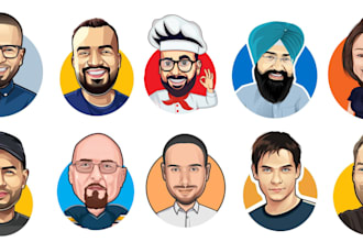draw a cute caricature, portrait, bitmoji, headshot for you