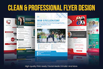 design clean professional flyers and brochures