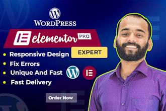 design responsive wordpress website, blog website using elementor pro