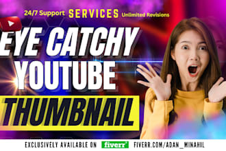 design eye catching youtube thumbnail for you