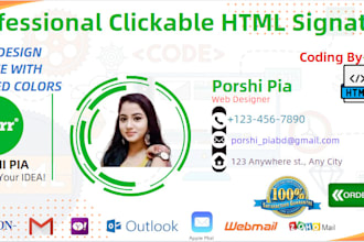 create clickable and editable HTML email signature for your mail only 1 hr