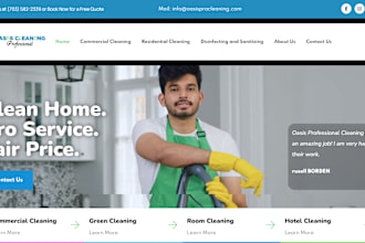 design cleaning service website for house and office