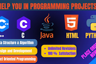 help you in programming projects related to python, java, cpp, c and javasript