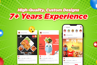 design social media posters for restaurants and online stores