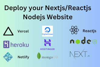deploy reactjs nextjs website to vercel,netlify,digitalocean,hostinger,github