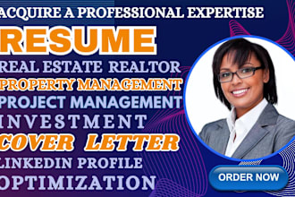 write real estate resume, realtor, estate management, project management resume