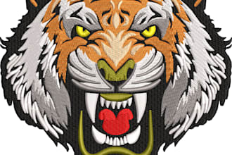 digitize image for embroidery digitizing logo, embroidery patch design into dst