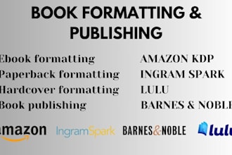 format and publish book on amazon kindle ingramspark lulu and barnes and noble