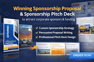 write and design a sponsorship proposal, letter package, sponsorship deck