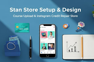setup stan store, design course upload stan store, instagram credit repair store