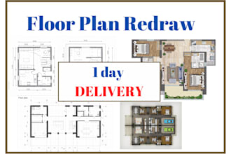 redraw floor plans for real estate agents, property managers
