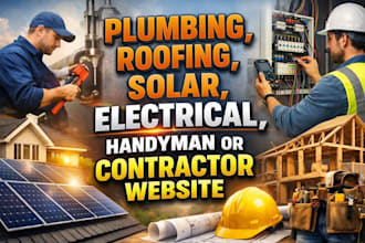 construction, plumbing, roofing, tree, electrician, solar or contractor website