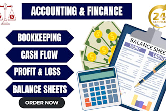 do bookkeeping  profit and loss, balance sheet and cashflow from scratch