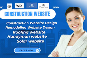 construction website, remodeling website, roofing website on wordpress bluehost