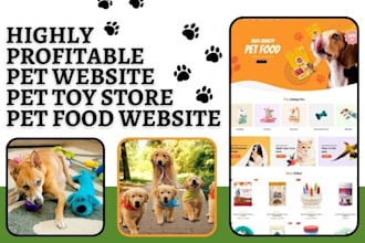 design pet website pet toy store pet food website pet store