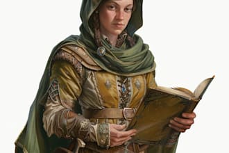 draw a d and d character art character modeling