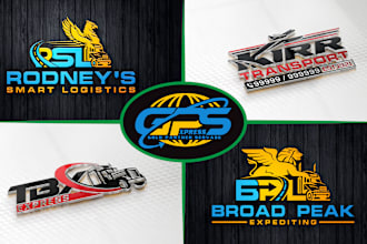 design for trucking logistics transport and dispatching business logo