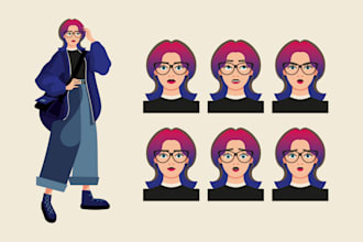 draw a vector 2d character, cartoon character