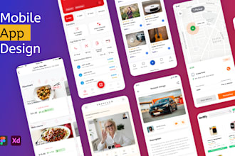 do mobile app design, app ui design, figma app design