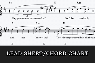 make a lead sheet or chord chart from any music