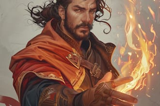 make a dnd art and d and d character for you