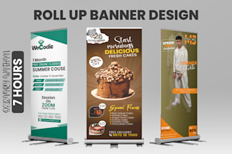 design a roll up banner, retractable banner, pull up banner