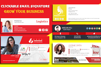 do clickable html email signature, outlook mail, email, gmail signature design