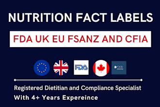 create fda nutrition facts labels for your food product