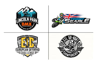 do motocross offroad bike racing team or club logo design