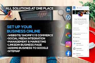 setup your website, linkedin business page and social media