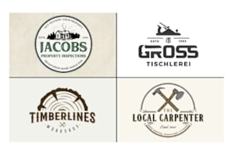 do wood craft works carpenter furniture logo design
