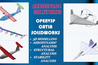 do aircraft 3d cad modelling on openvsp, catia and solidworks