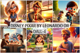 create 3d disney pixar style, poster movie or gift using ai
