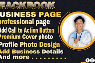 do create setup,fun page,logo and banner fb business page