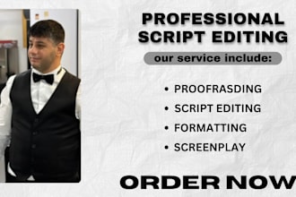 cinematically format and edit your movie script, screenplay, feature film script