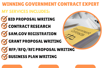 win government contract, find rfp, rfq, rfi, write bid proposals, grant, sam gov