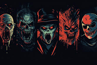 design creepy scary terrifying horror illustration art
