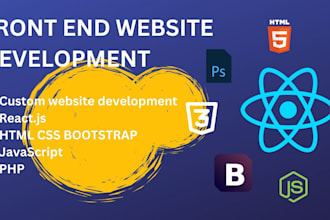 create a modern responsive website using react, bootstrap, and HTML CSS