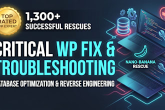 fix critical wordpress errors, bugs or database issues