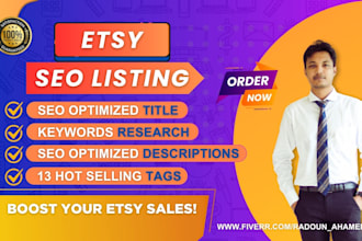 do esty SEO for etsy product listing to increase etsy ranking and sales