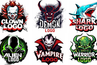 create creepy scary spooky horror logo design