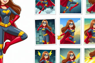 draw your female superhero cartoon character from photos