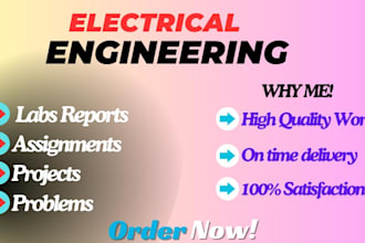 do electrical engineering assignments,projects,problems and reports