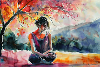 do portrait painting from photo with watercolor style